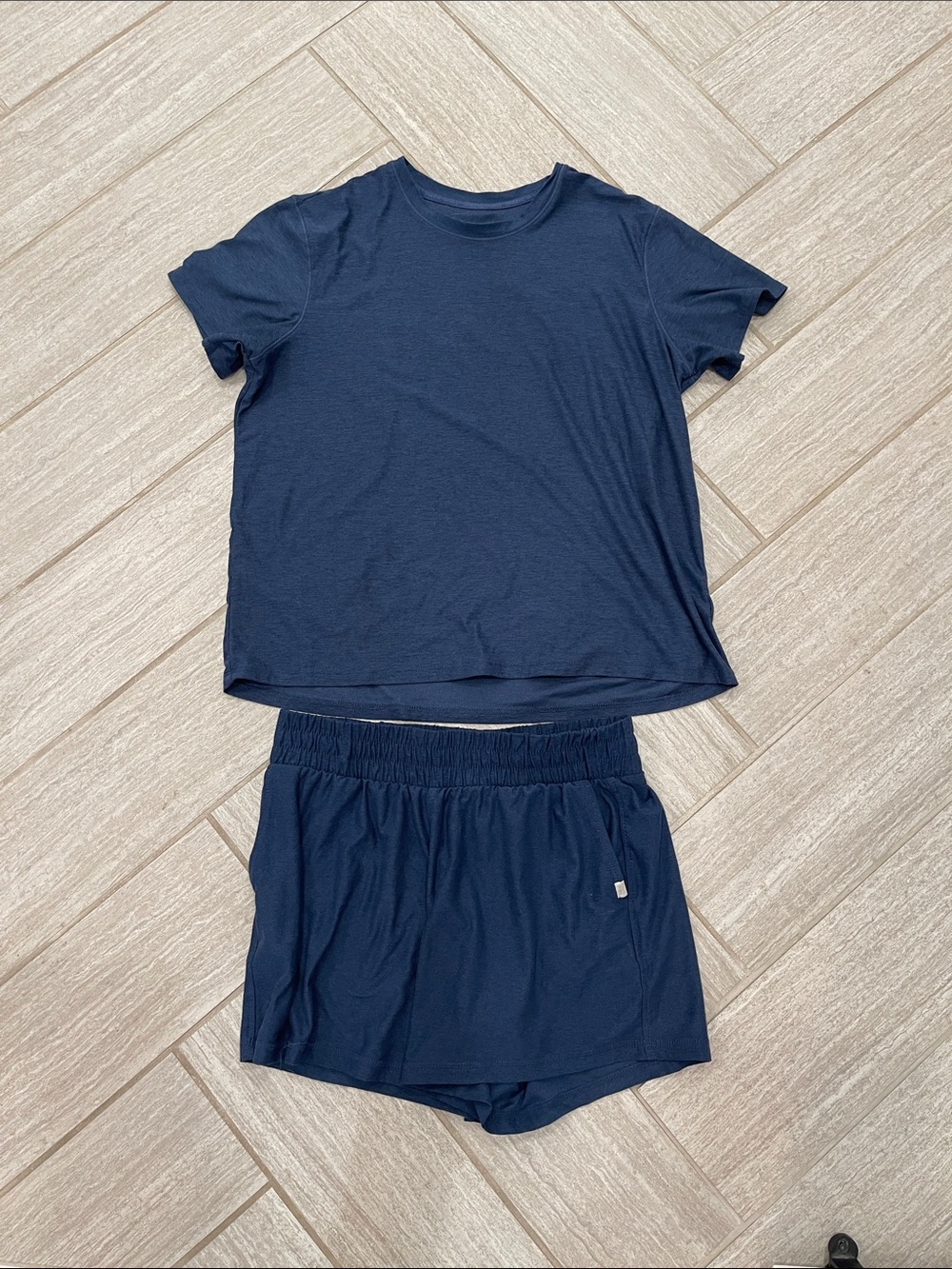 Athletic Works Navy Short Sleeve Women’s Shorts Set